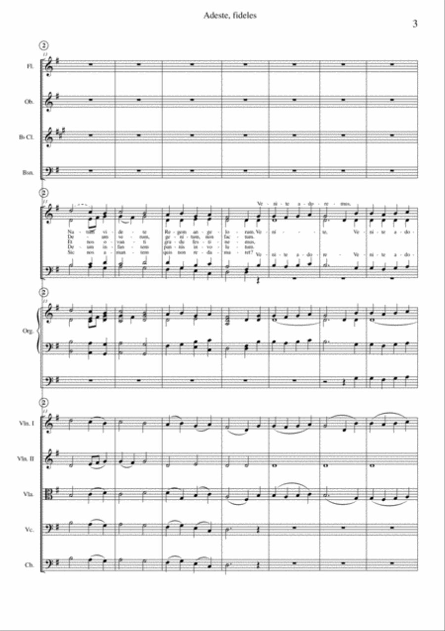 Adeste fideles (O come all ye faithful) Choir scores gallery preview page 3