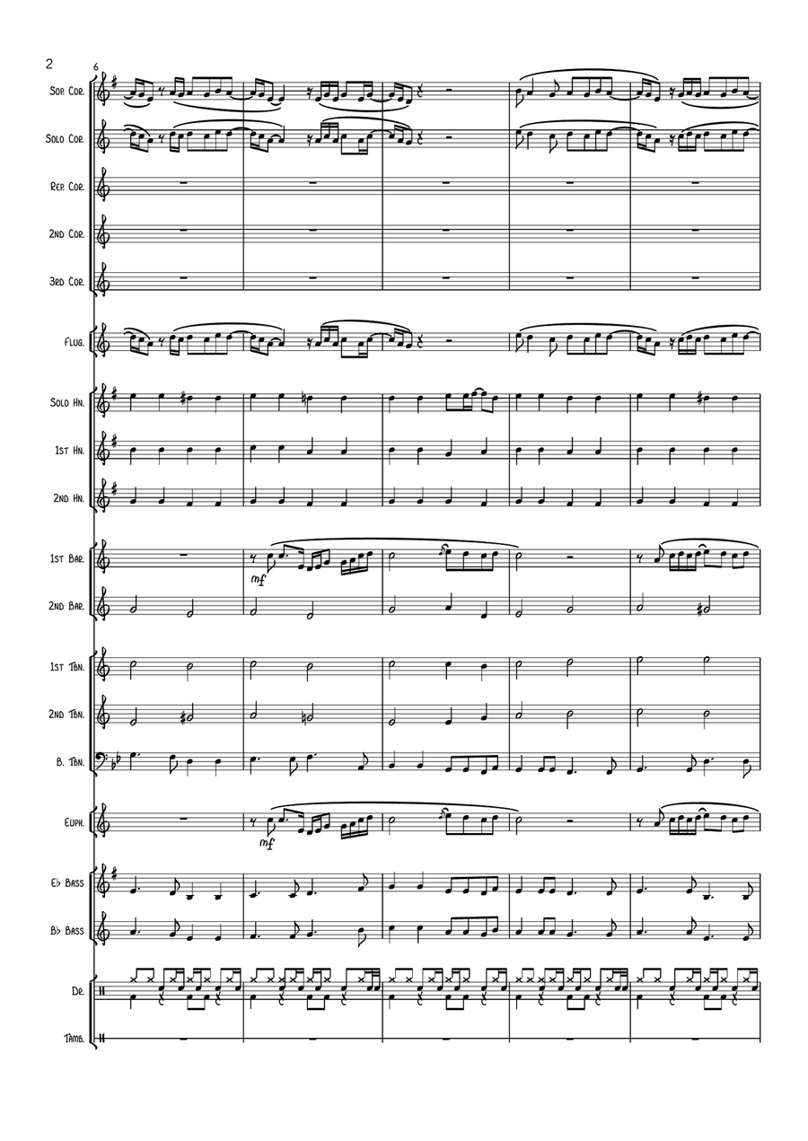 Don't Look Back In Anger Brass Band scores gallery preview page 3