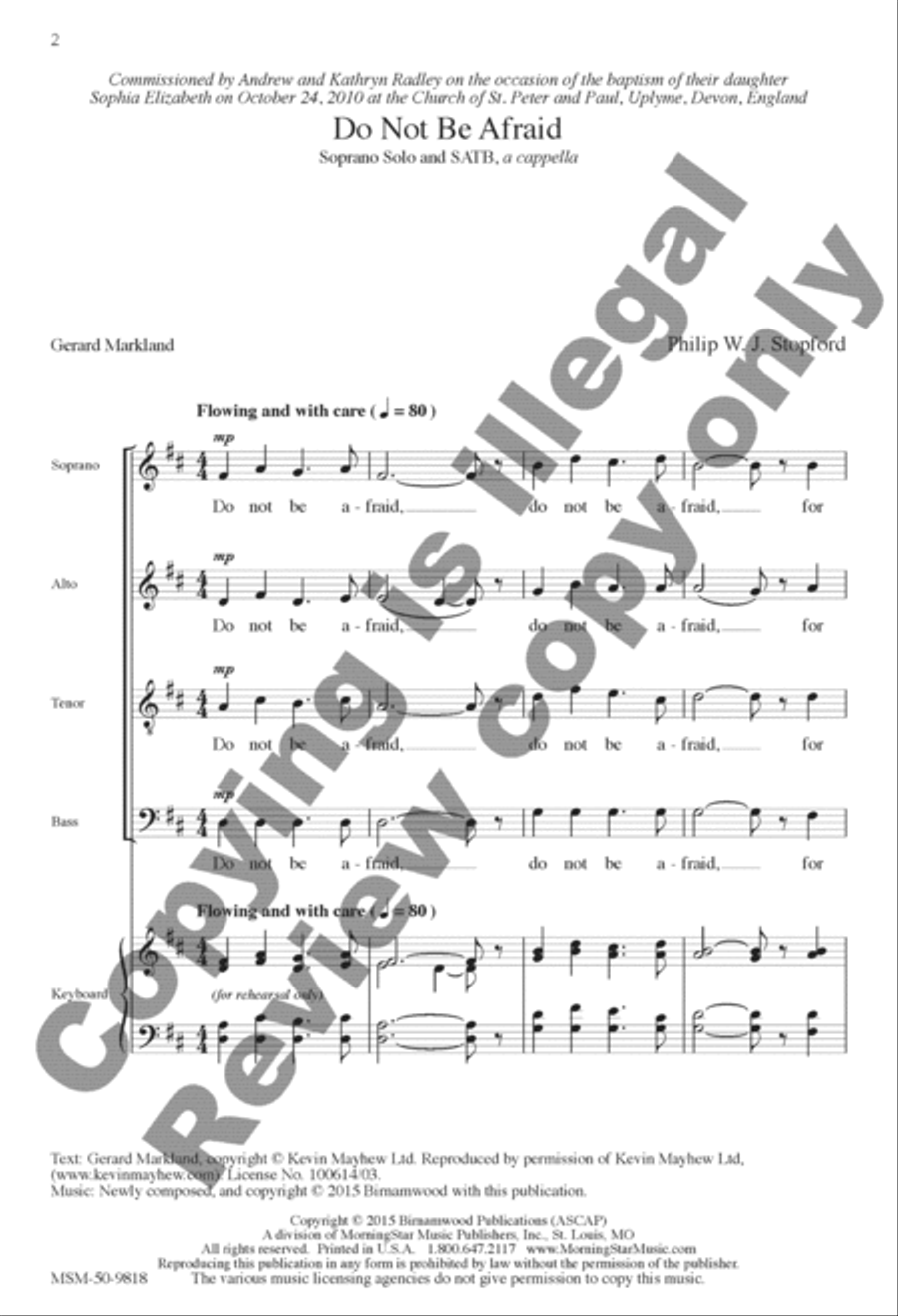 Do Not Be Afraid (Choral Score) 4-Part scores gallery preview page 3
