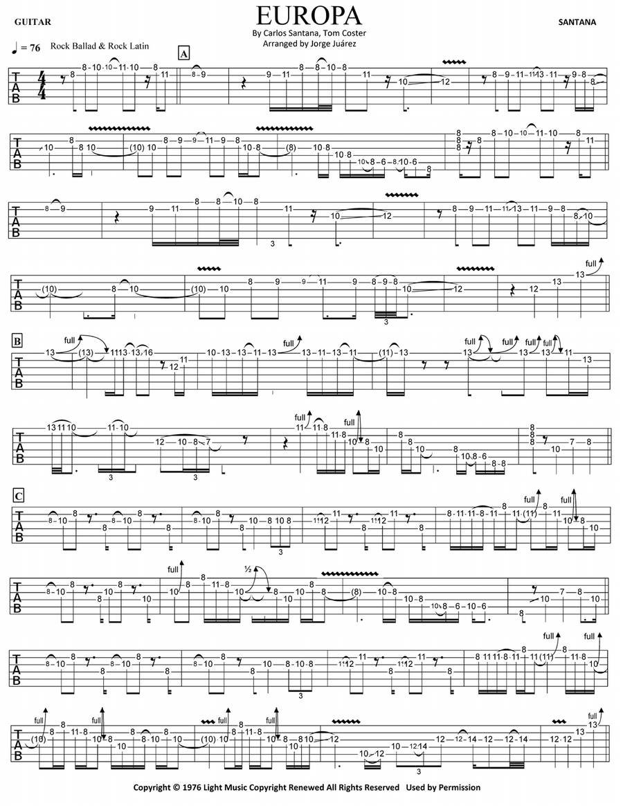 Europa Acoustic Guitar scores gallery preview page 1
