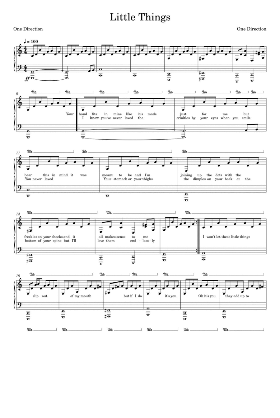 Little Things Little Things Piano Solo scores gallery preview page 1
