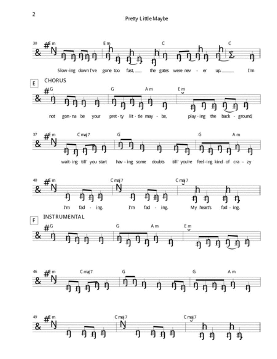 Pretty Little Maybe Pretty Little Maybe Guitar scores gallery preview page 2