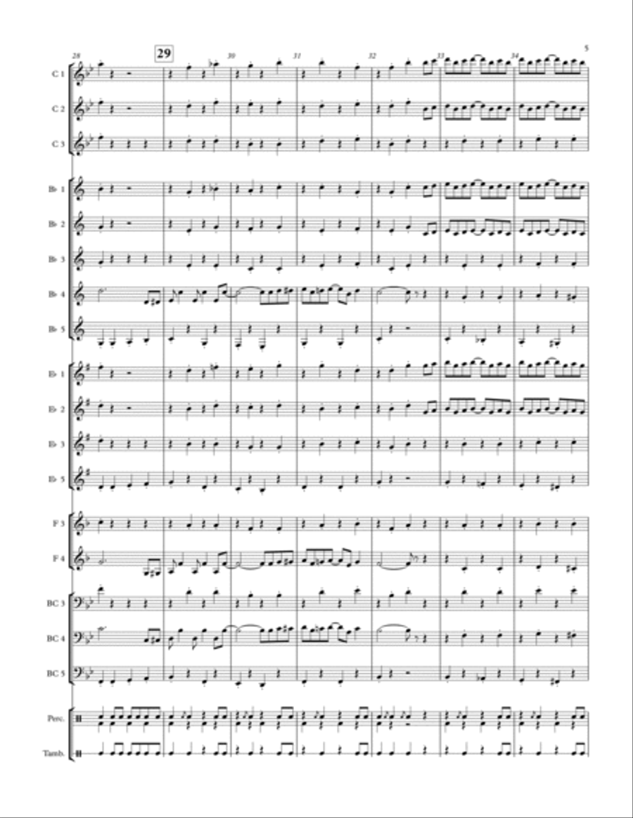 The Entertainer - Adaptable Quintet for Winds Concert Band scores gallery preview page 5