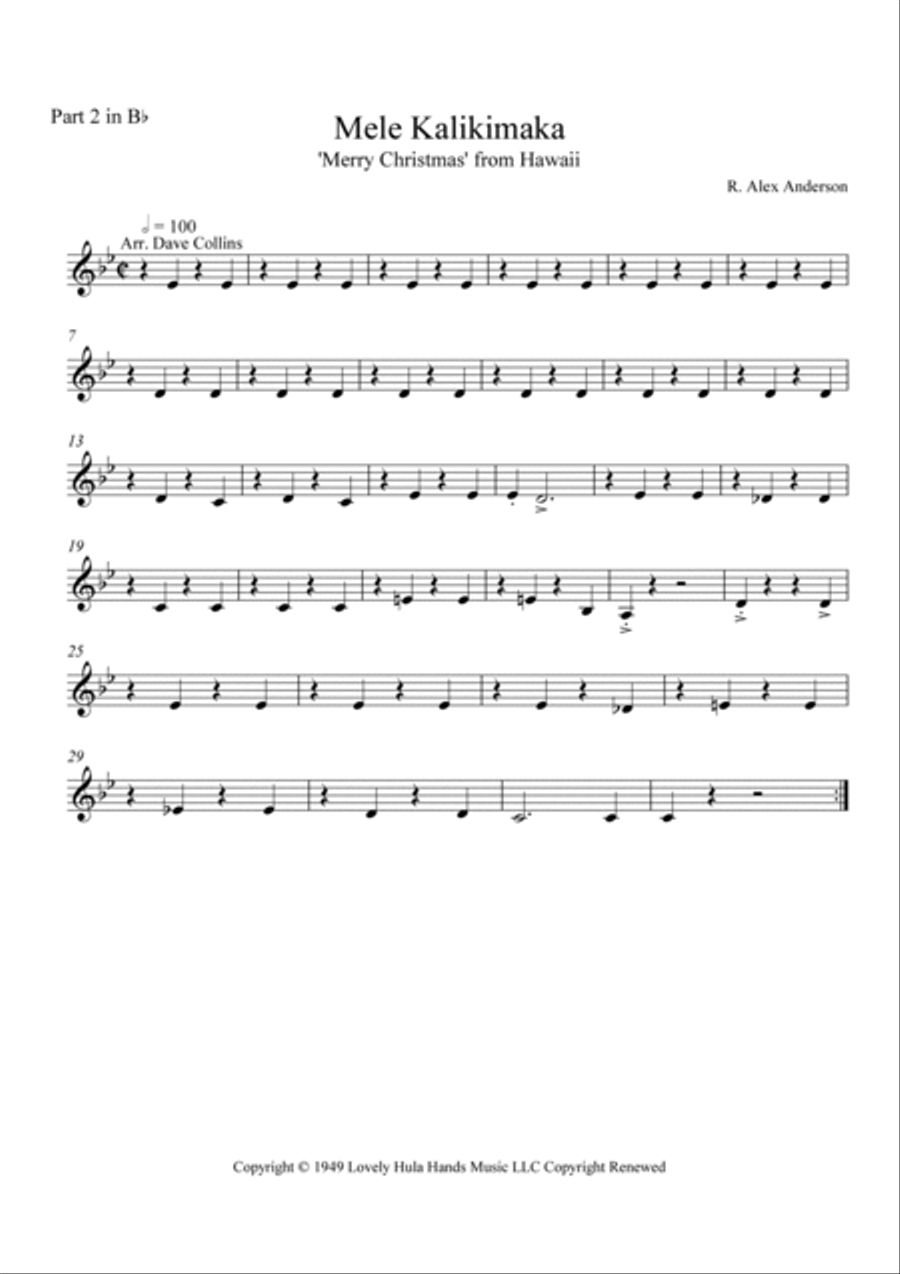 Mele Kalikimaka Brass Band scores gallery preview page 3