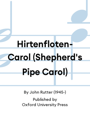 Book cover for Hirtenfloten-Carol (Shepherd's Pipe Carol)