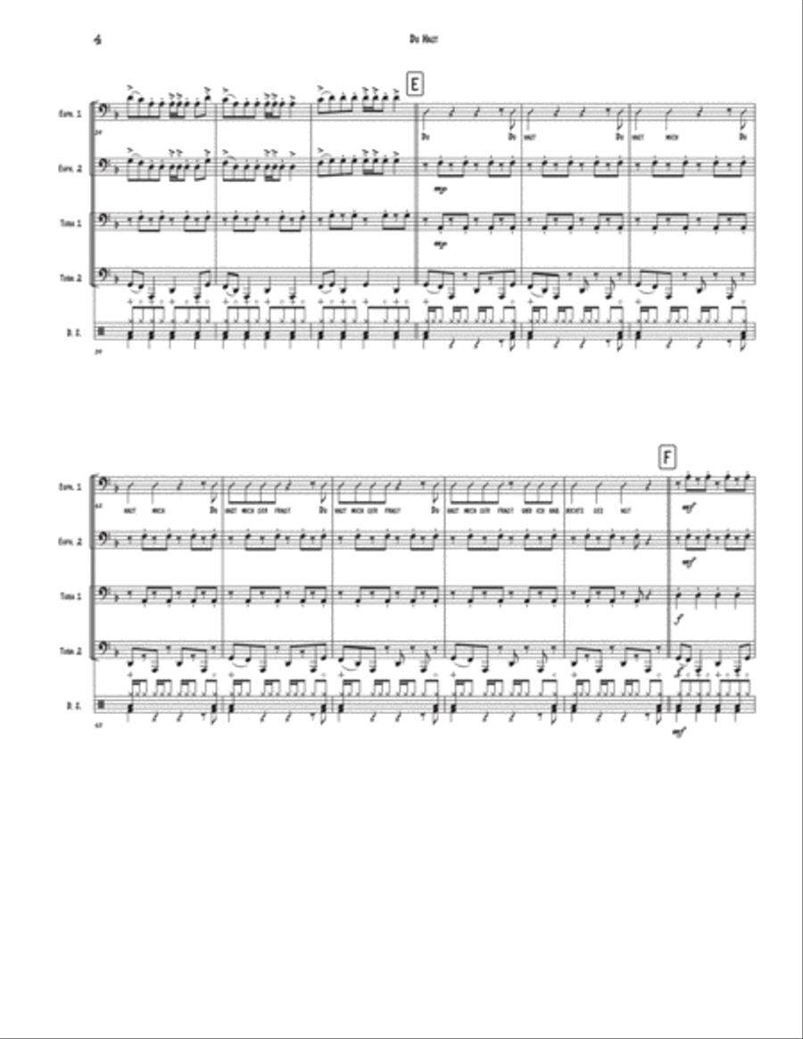 Du Hast Du Hast Brass Quartet scores gallery preview page 4