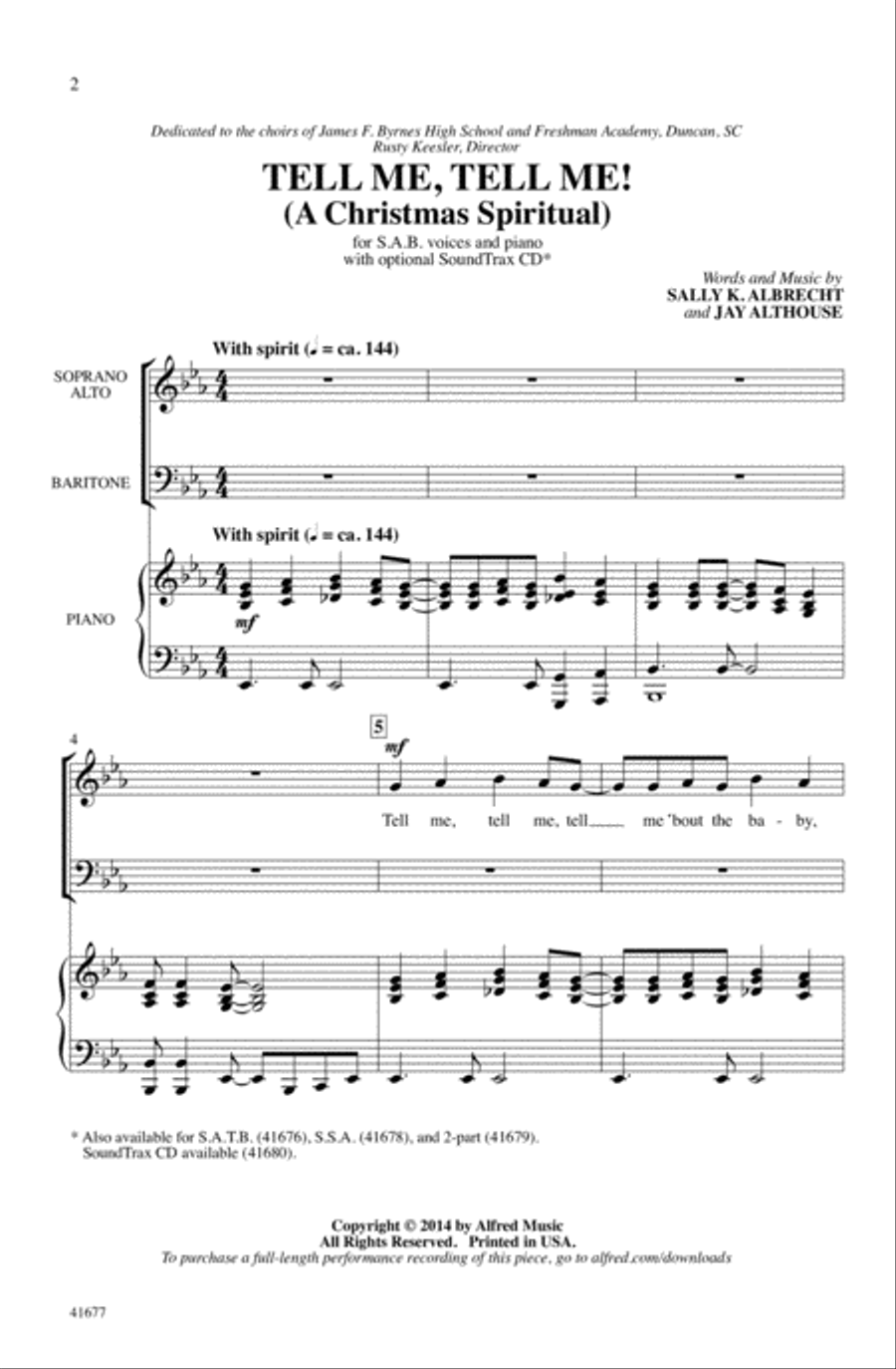 Tell Me, Tell Me! Choir scores gallery preview page 1