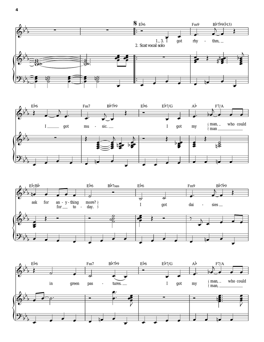 I Got Rhythm I Got Rhythm Piano, Vocal scores gallery preview page 4