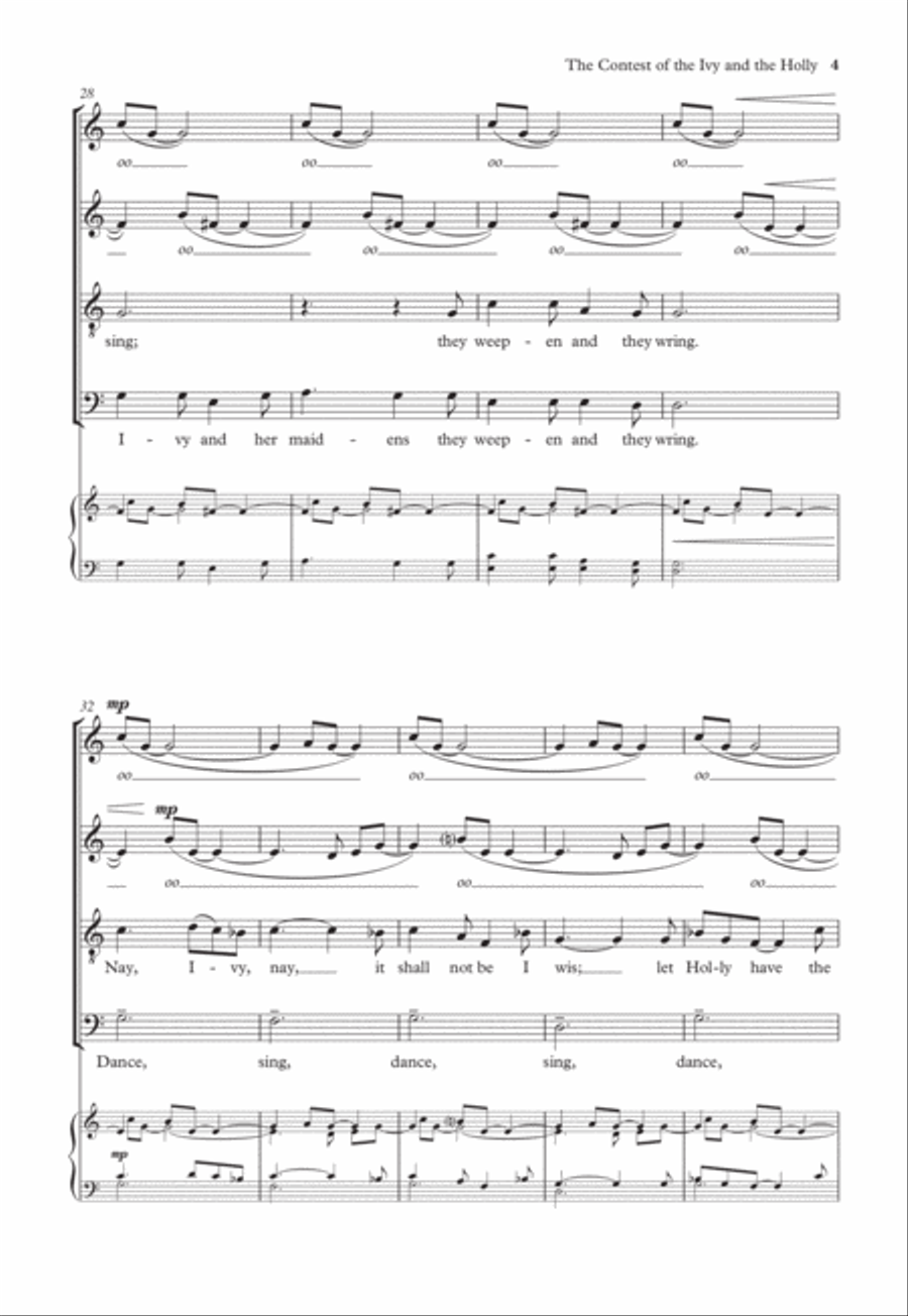 The Contest of the Ivy and the Holly 4-Part scores gallery preview page 4