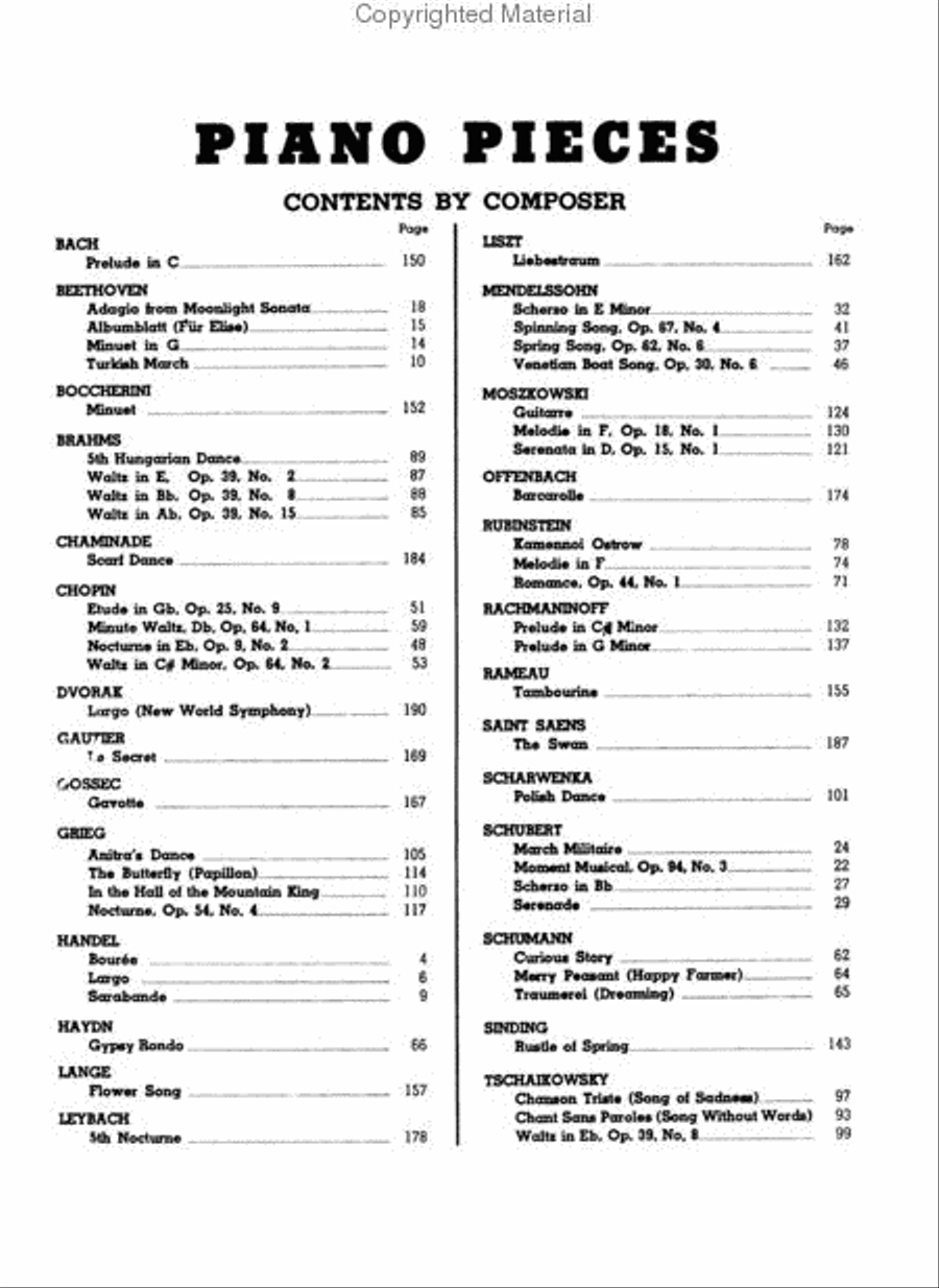 Everybody's Favorite Piano Pieces Piano Solo scores gallery preview page 3