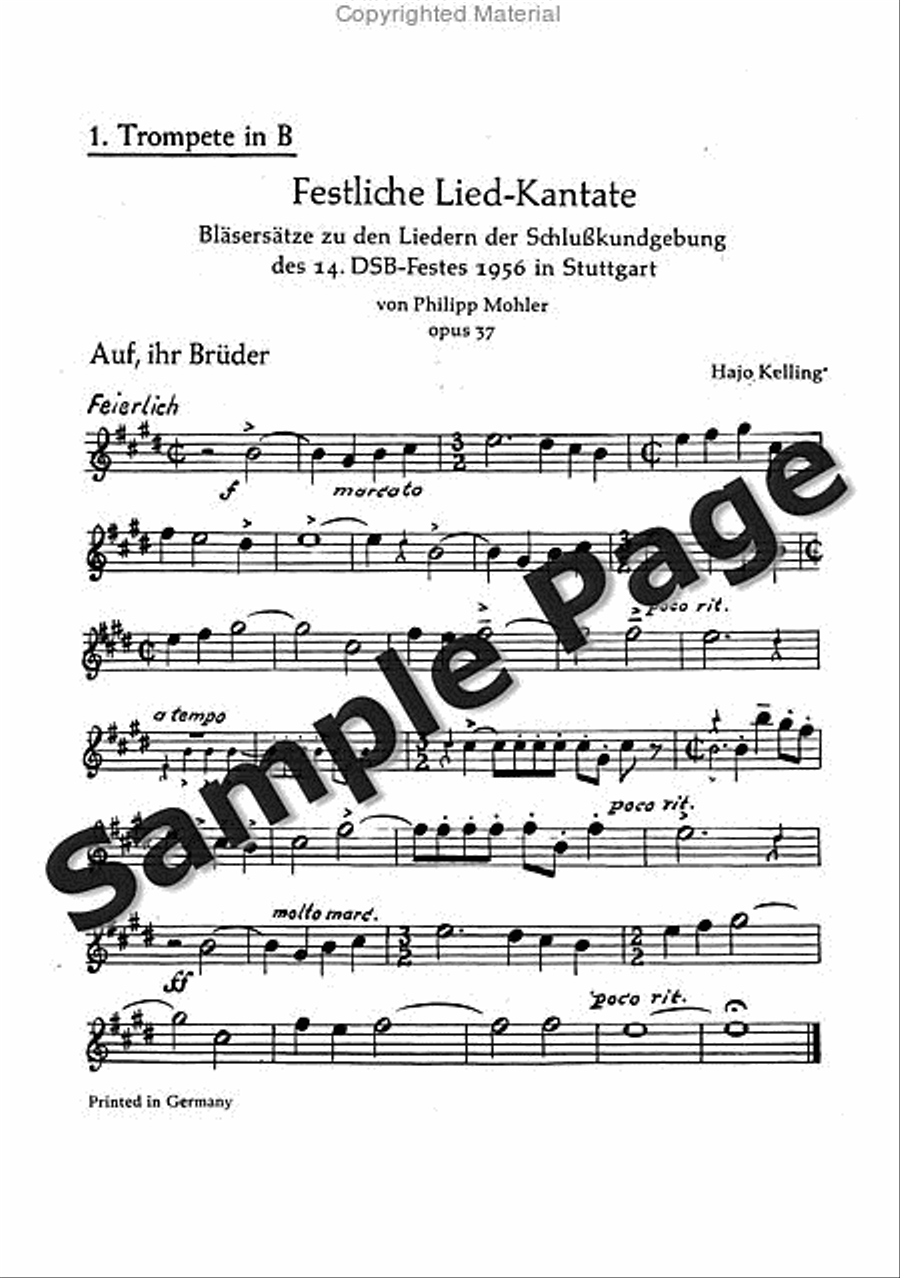 Mohler Ph Festliche Liedkantate Op37(dsb TTBB scores gallery preview page 18