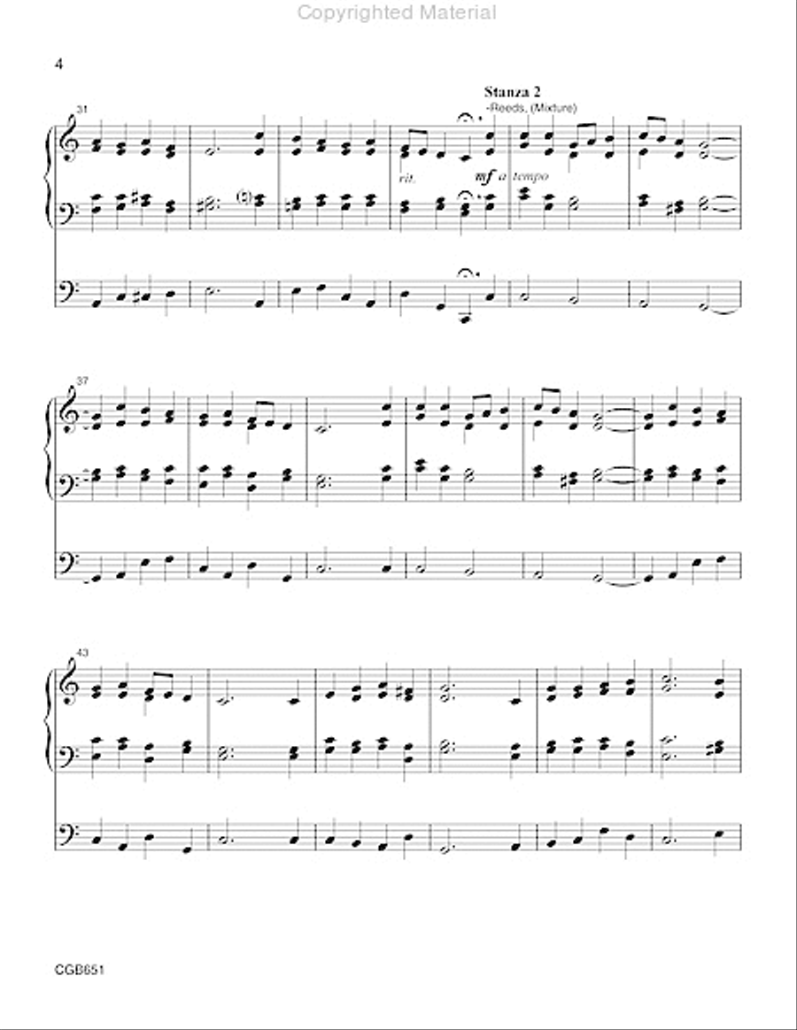 A Mighty Fortress Organ Score Handbell Choir scores gallery preview page 4
