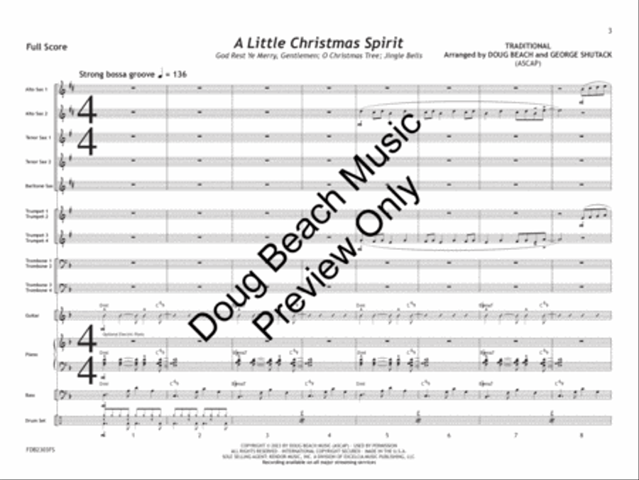 A Little Christmas Spirit Jazz Ensemble scores gallery preview page 4