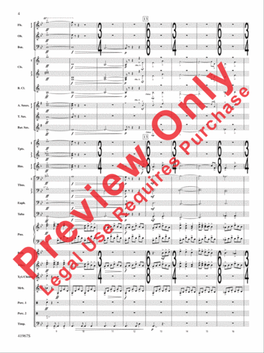 Seven Hills Overture Concert Band scores gallery preview page 5