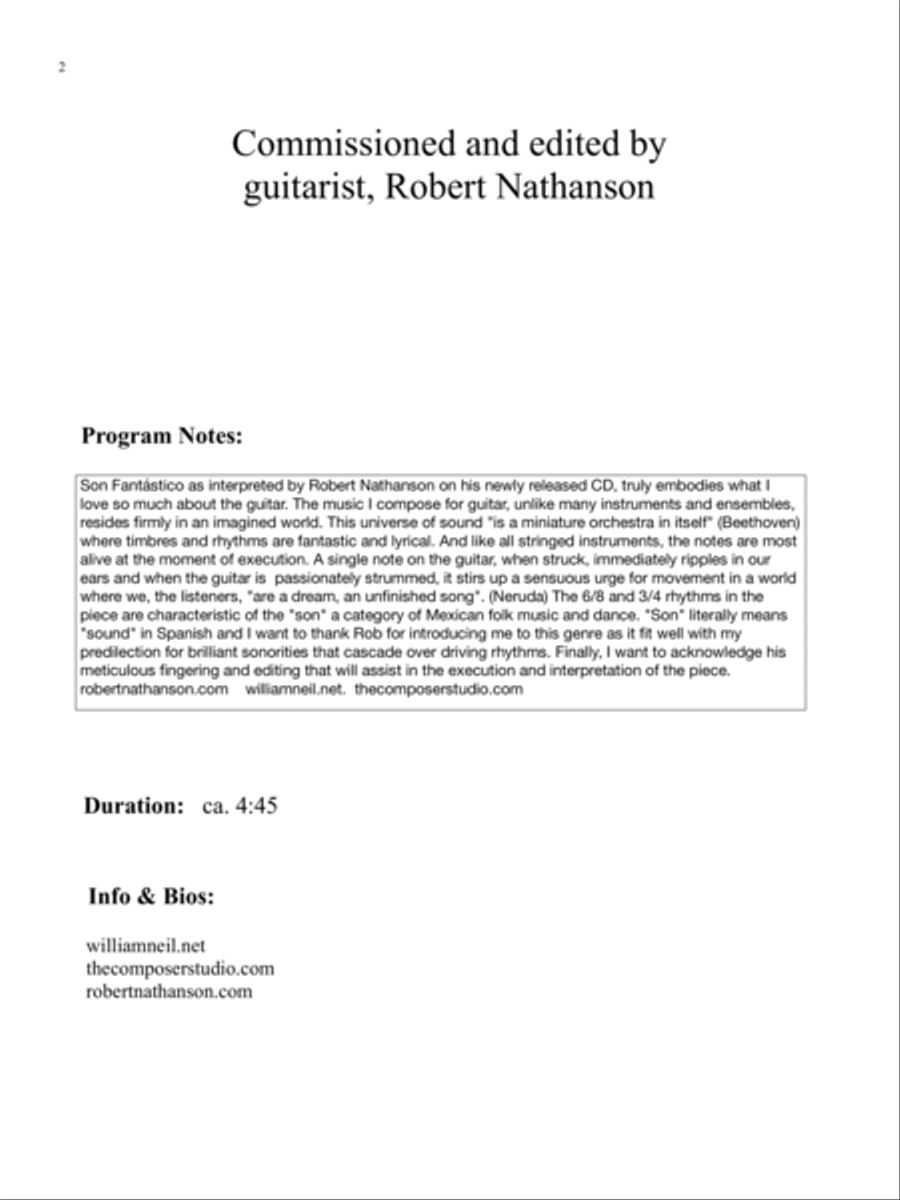 Son Fantástico for solo guitar Guitar Solo scores gallery preview page 3