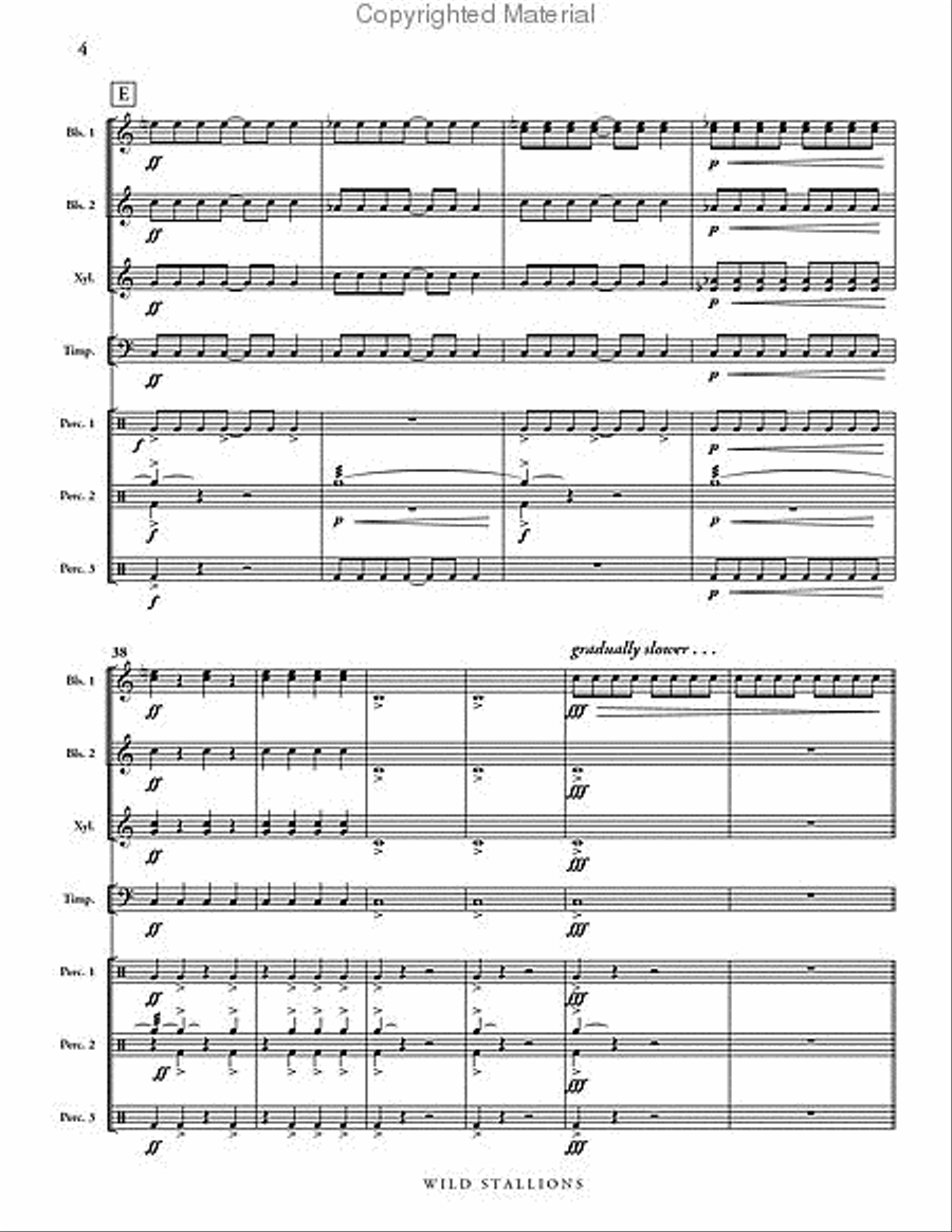 Wild Stallions Wild Stallions Percussion Ensemble scores gallery preview page 5