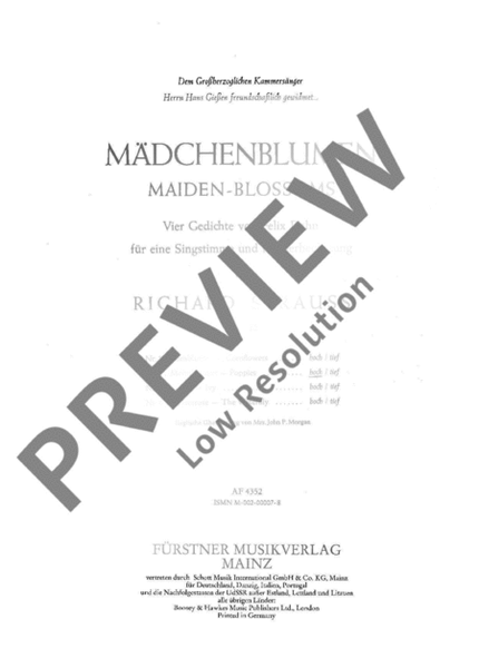 Maiden-Blossoms – Four Poems by Felix Dahn for Voice and Piano