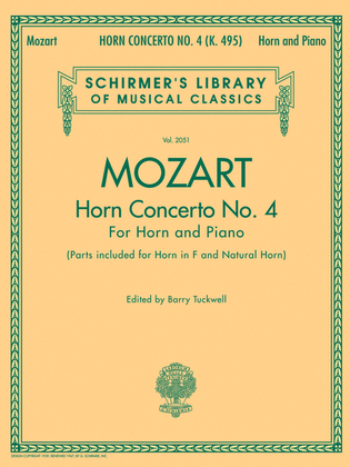 Book cover for Concerto No. 4, K. 495