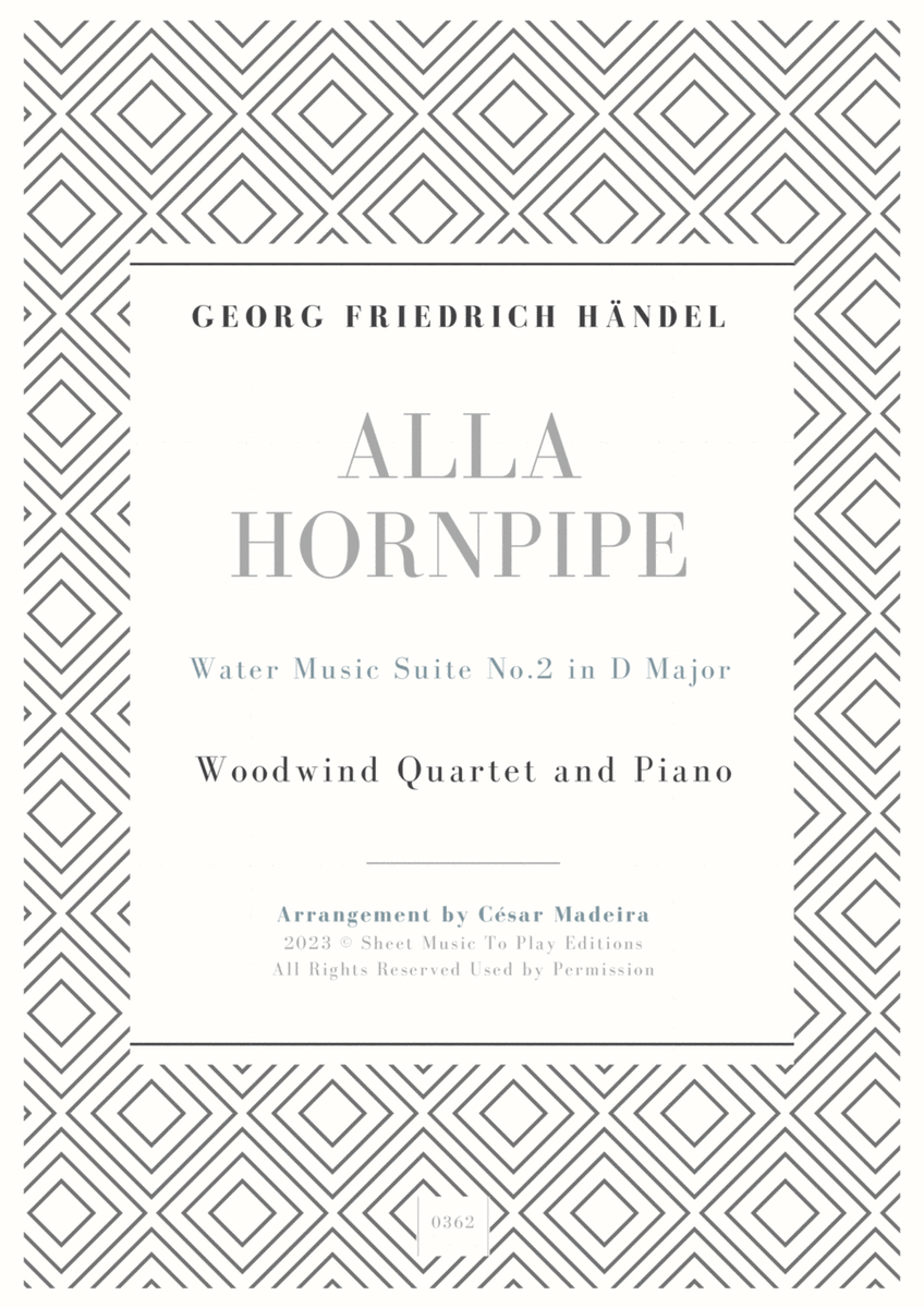 Alla Hornpipe by Handel - Woodwind Quartet and Piano (Full Score) - Score Only image number null