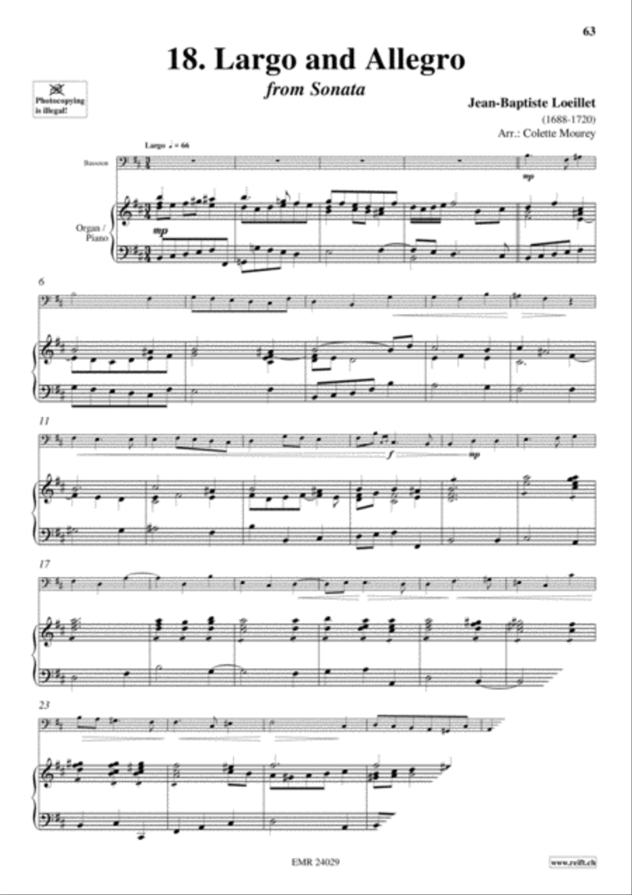 40 Greatest Baroque Hits Volume 1 Bassoon Solo scores gallery preview page 20