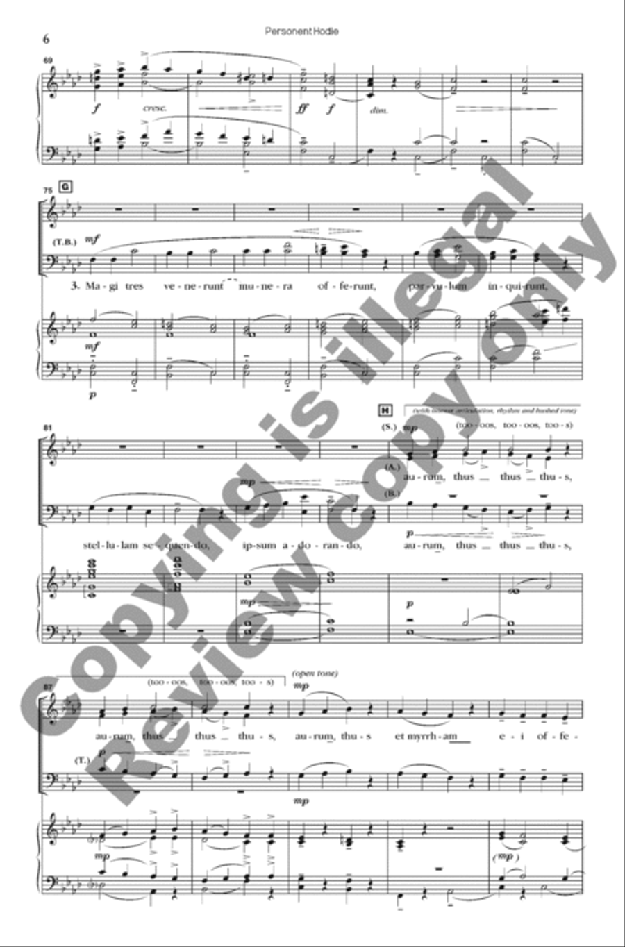 Personent Hodie (Choral Score) 4-Part scores gallery preview page 11
