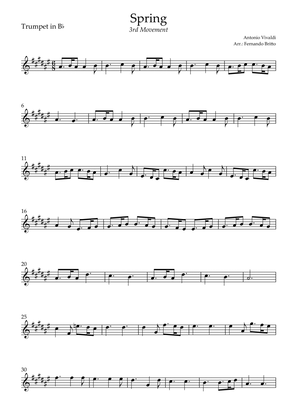 Book cover for Spring - 3rd Movement (Antonio Vivaldi) for Trumpet in Bb Solo