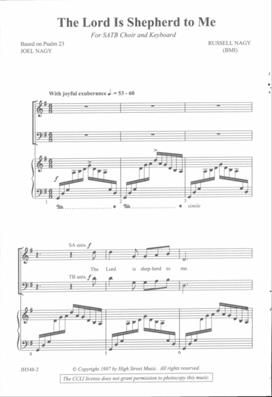 The Lord Is Shepherd To Me 4-Part scores gallery preview page 2