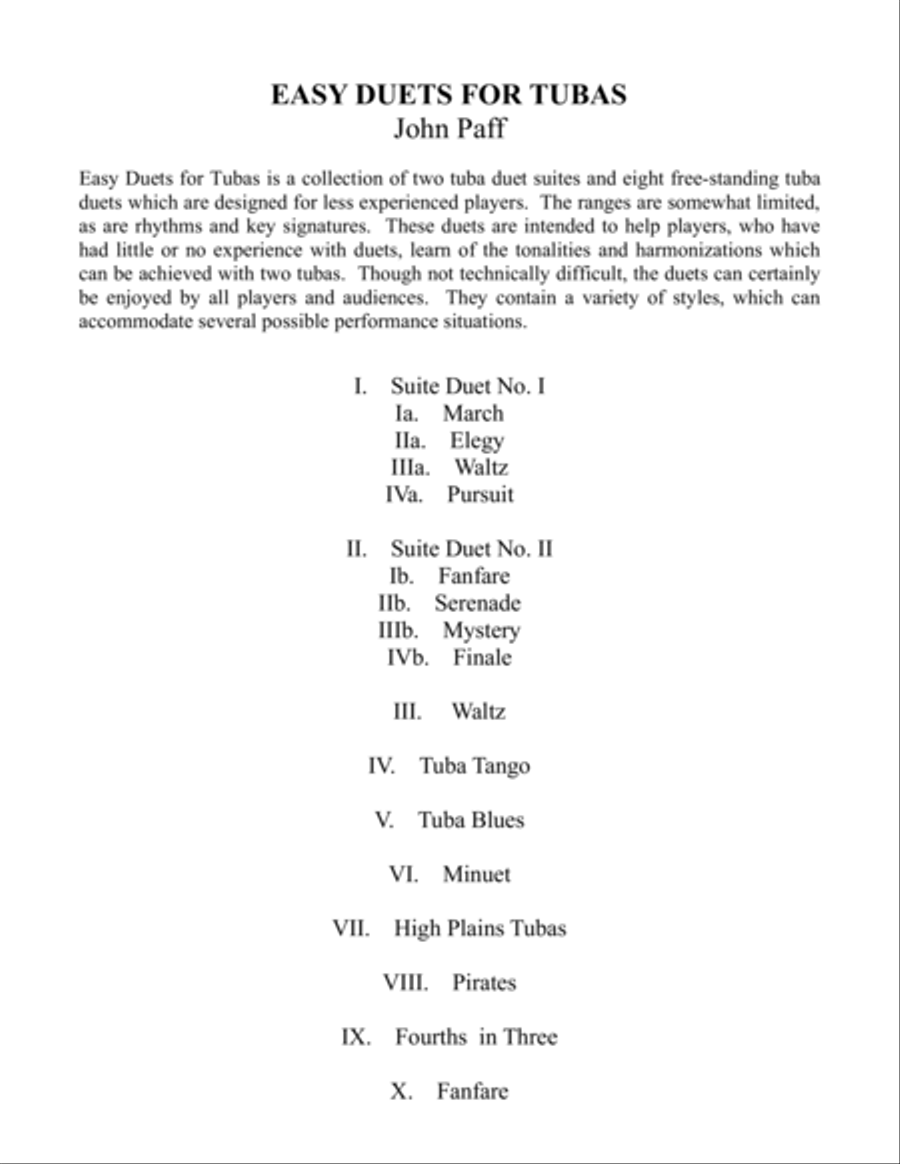 Easy Tuba Duets Easy Tuba Duets Brass Duet scores gallery preview page 1