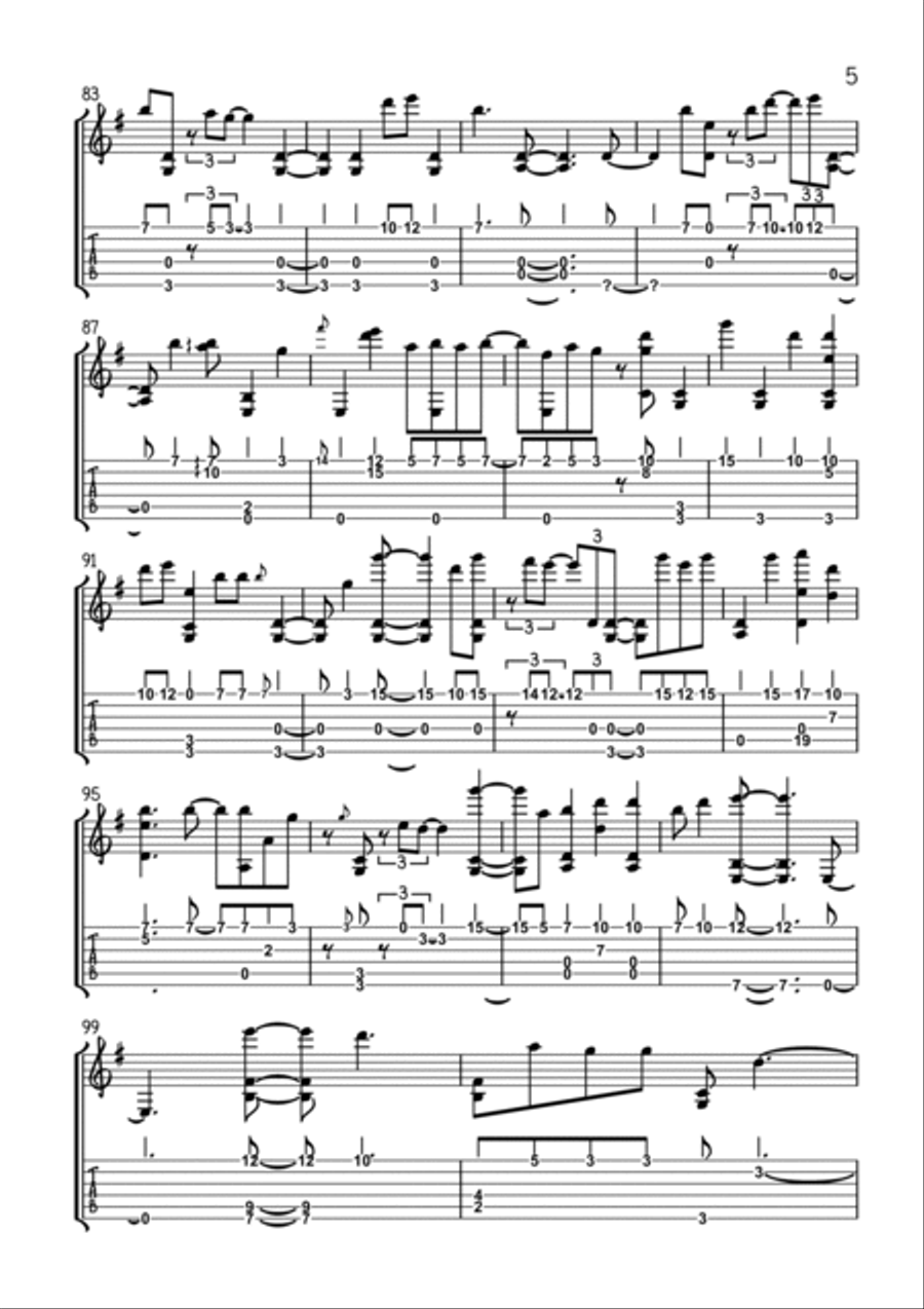 Counting My Blessings Guitar Tablature scores gallery preview page 5