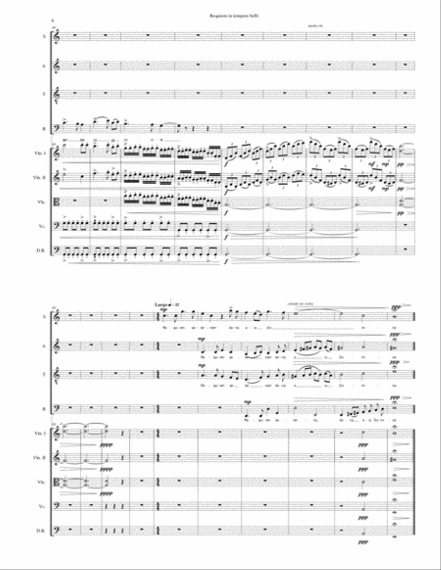 Requiem in tempore belli (Requiem in Time of War) for SATB choir and strings 4-Part scores gallery preview page 6