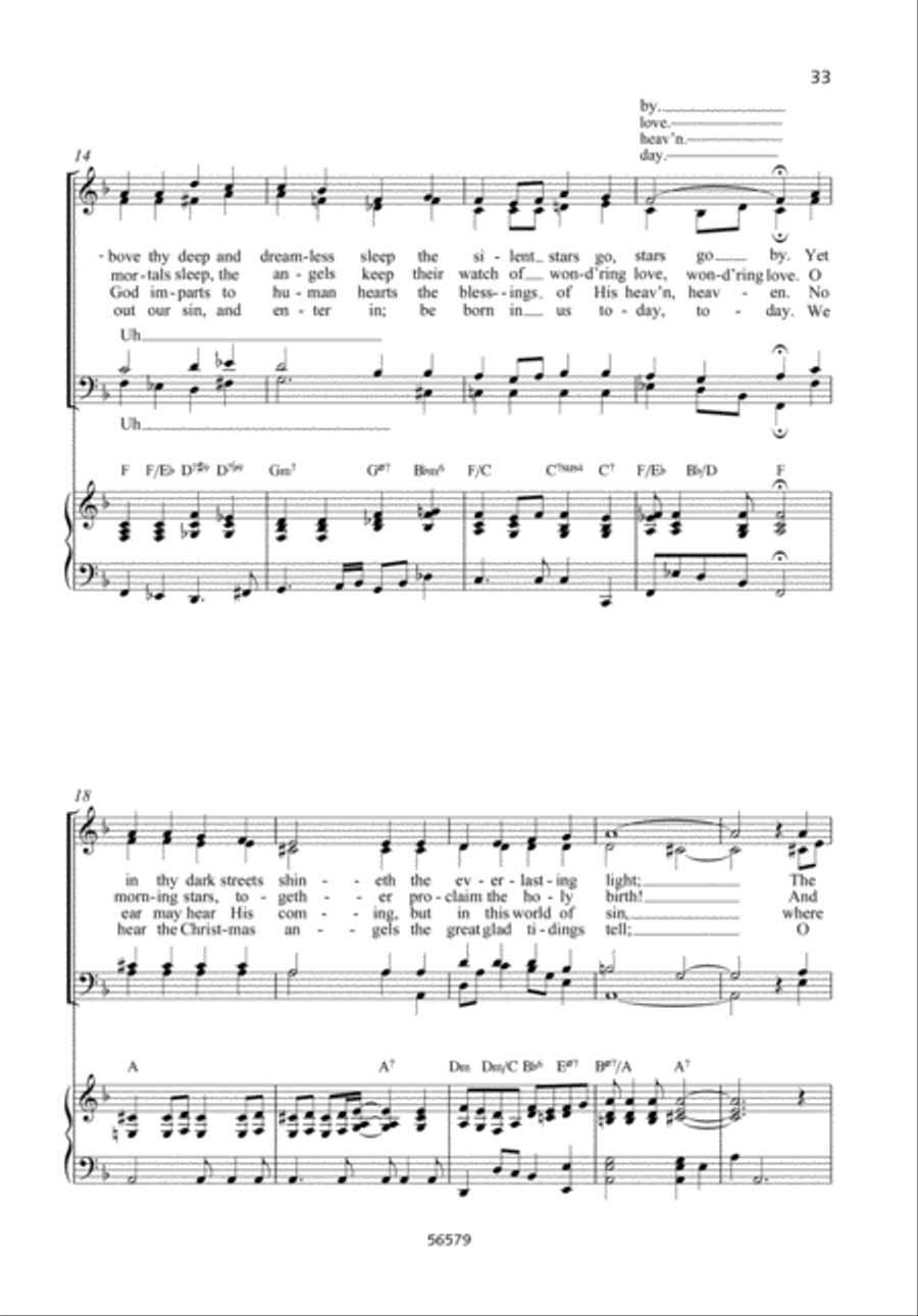 O Little Town of Bethlehem 4-Part scores gallery preview page 2