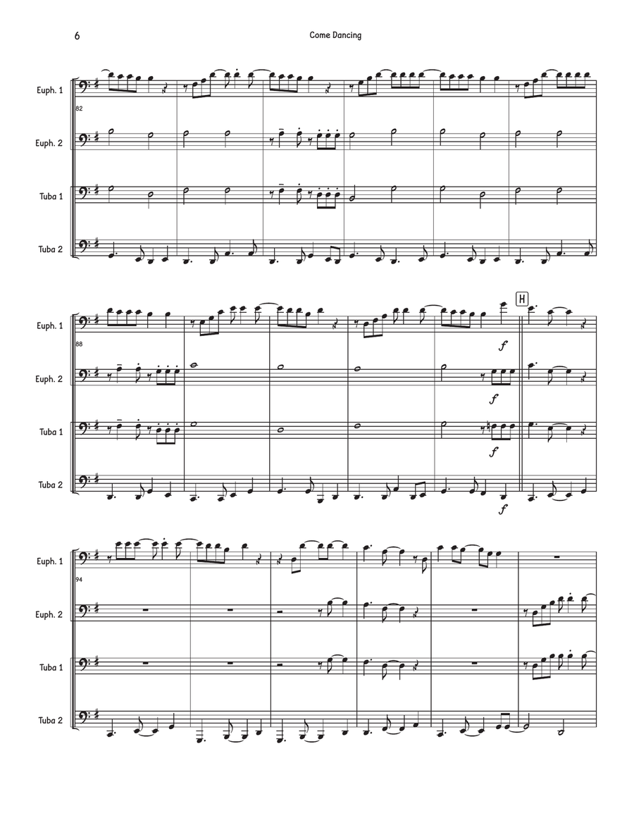 Come Dancing Brass Quartet scores gallery preview page 6