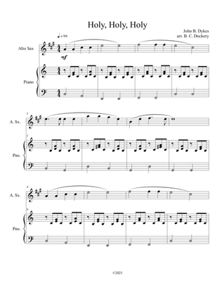 Book cover for Holy, Holy, Holy (alto sax solo) with optional piano accompaniment