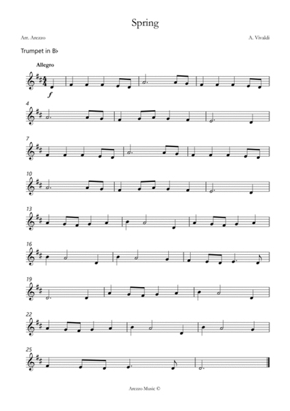 vivaldi spring easy Trumpet and Bassoon sheet music image number null