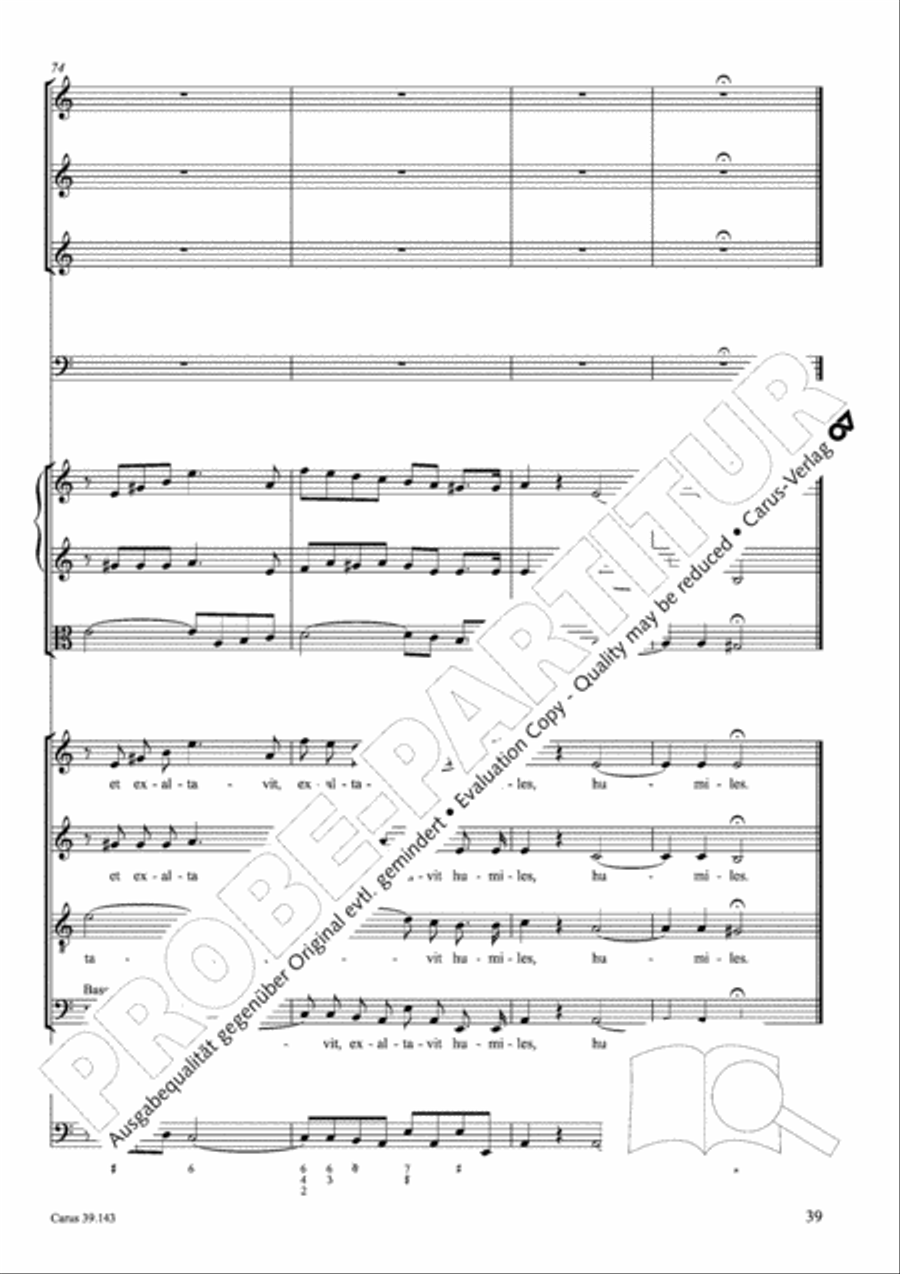 Magnificat in C major 4-Part scores gallery preview page 40