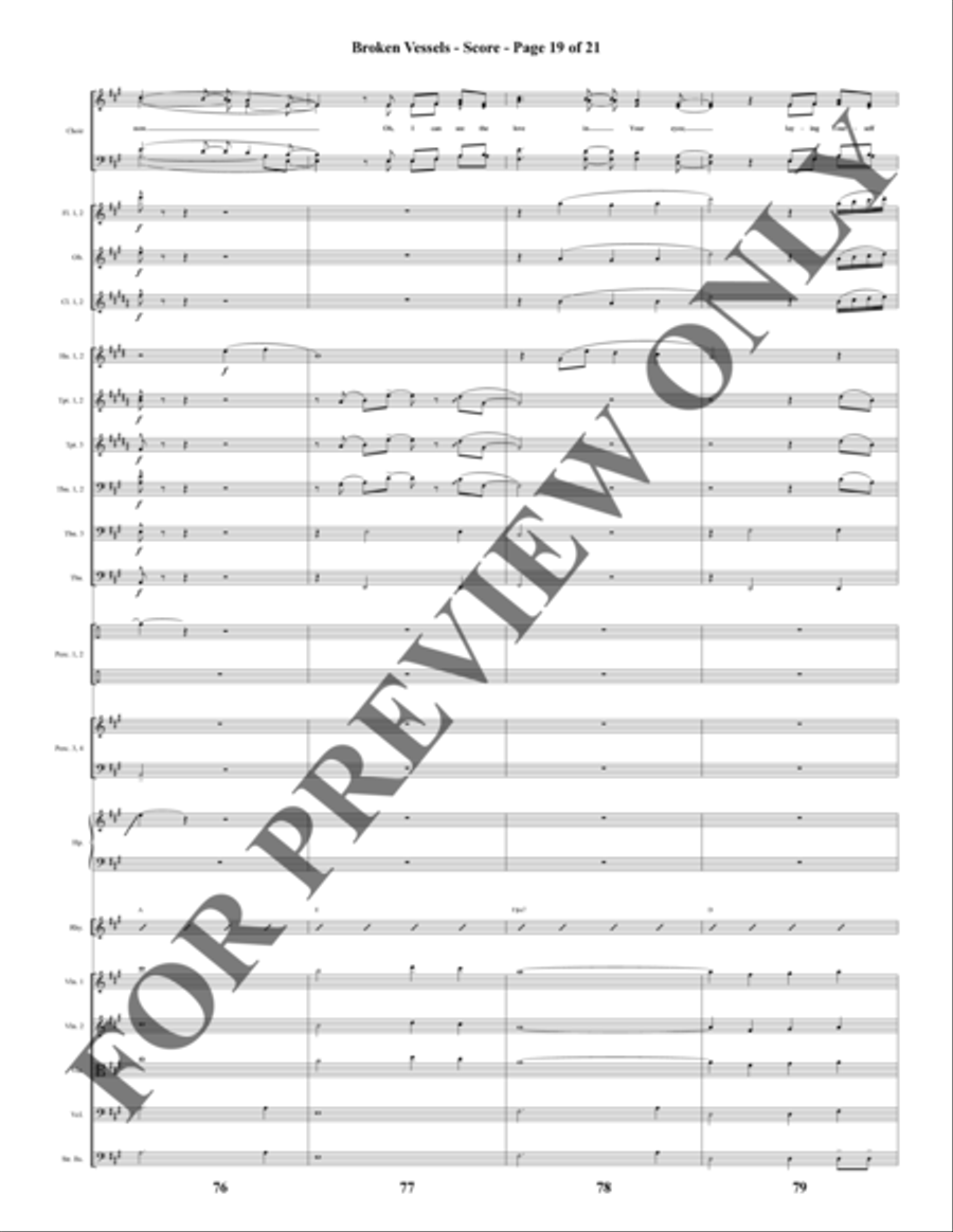 Broken Vessels (Amazing Grace) - Orchestration Choir scores gallery preview page 20