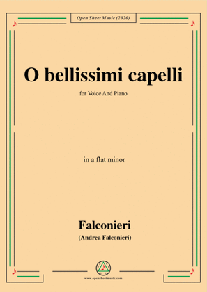 Book cover for Falconieri-O bellissimi capelli,in a flat minor,for Voice and Piano