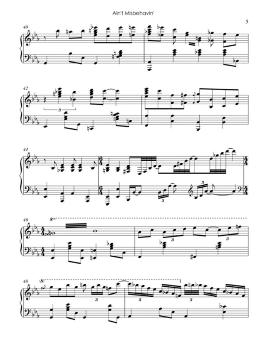 Ain't Misbehavin' Piano Solo scores gallery preview page 6