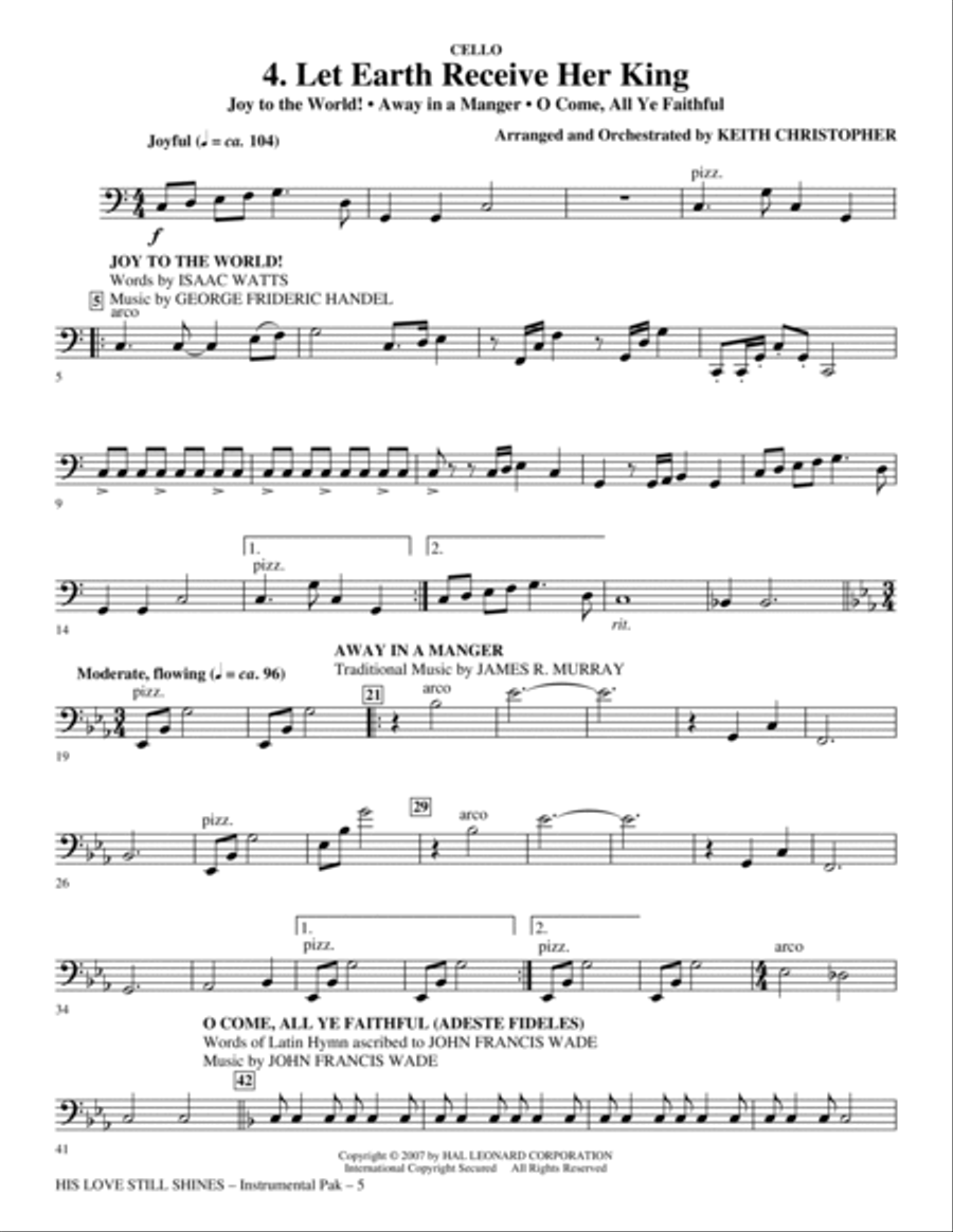 His Love Still Shines - Cello Choir scores gallery preview page 5