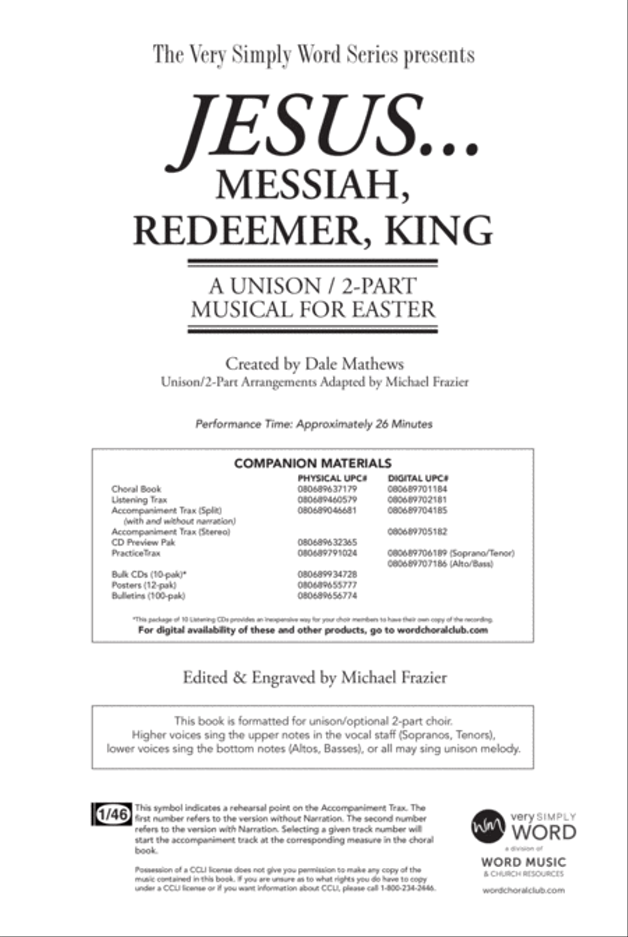 Jesus...Messiah, Redeemer, King - Choral Book Unison Choir scores gallery preview page 2