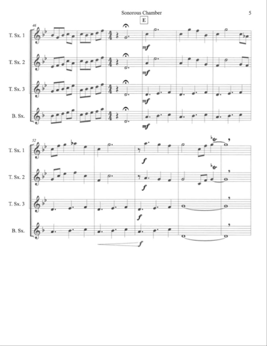 Sonorous Chamber Sonorous Chamber Saxophone Quartet scores gallery preview page 3