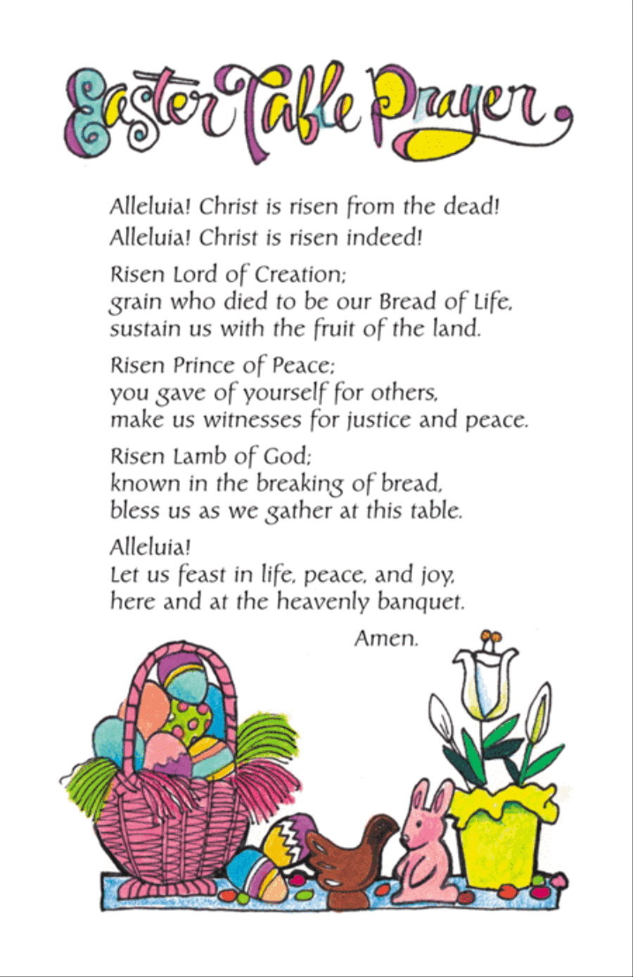 Prayer Card: Table Prayer for Easter Easter scores gallery preview page 1
