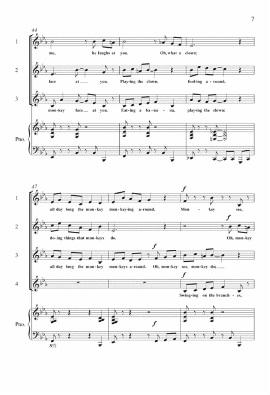 A Trip to the Zoo: 4. Monkey Business 4-Part scores gallery preview page 6