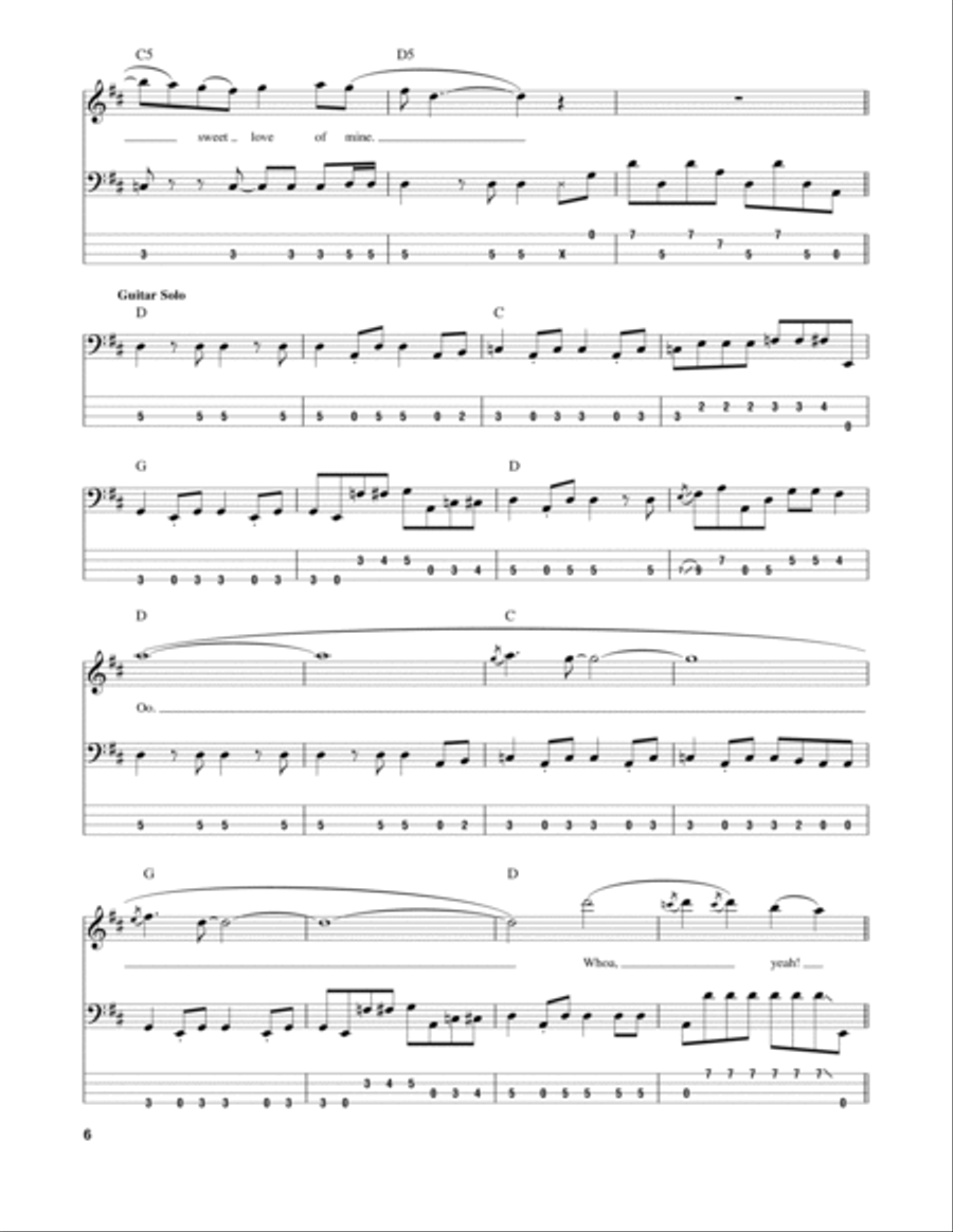 Sweet Child O' Mine Guitar Tablature scores gallery preview page 6