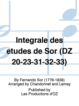 Book cover for Intégrale des études de Sor (DZ 20-23-31-32-33)