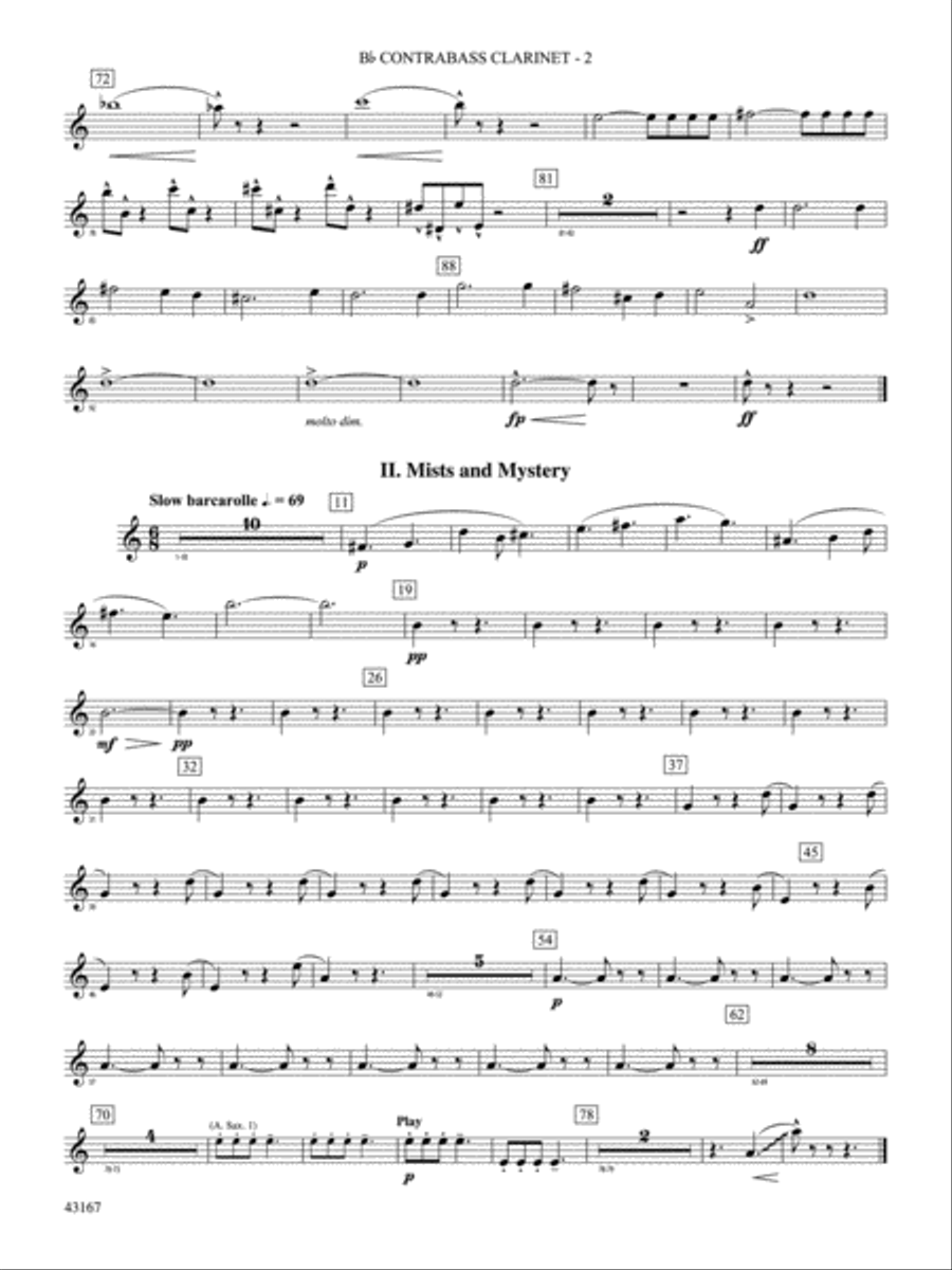 Down to the Sea in Ships (from the NBC TV Film Project 20): B-flat Contrabass Clarinet Concert Band scores gallery preview page 3