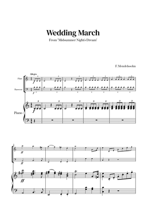Book cover for Felix Mendelssohn - Wedding March From Midsummer Night's Dream for Flute, Bassoon and Piano