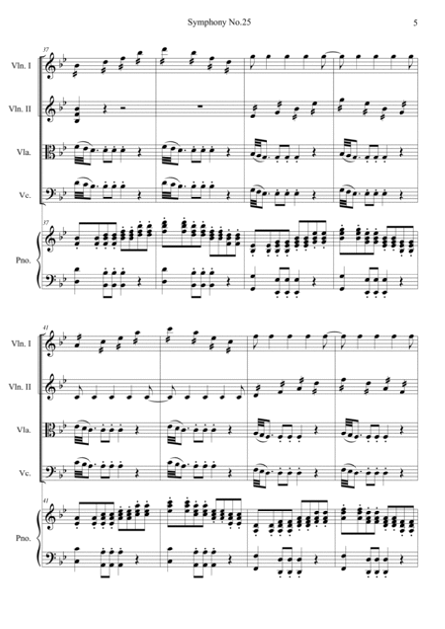 Symphony No. 25 1st Movement Orchestra scores gallery preview page 5
