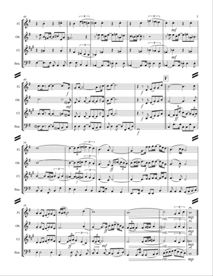 We've Only Just Begun Woodwind Quartet scores gallery preview page 4