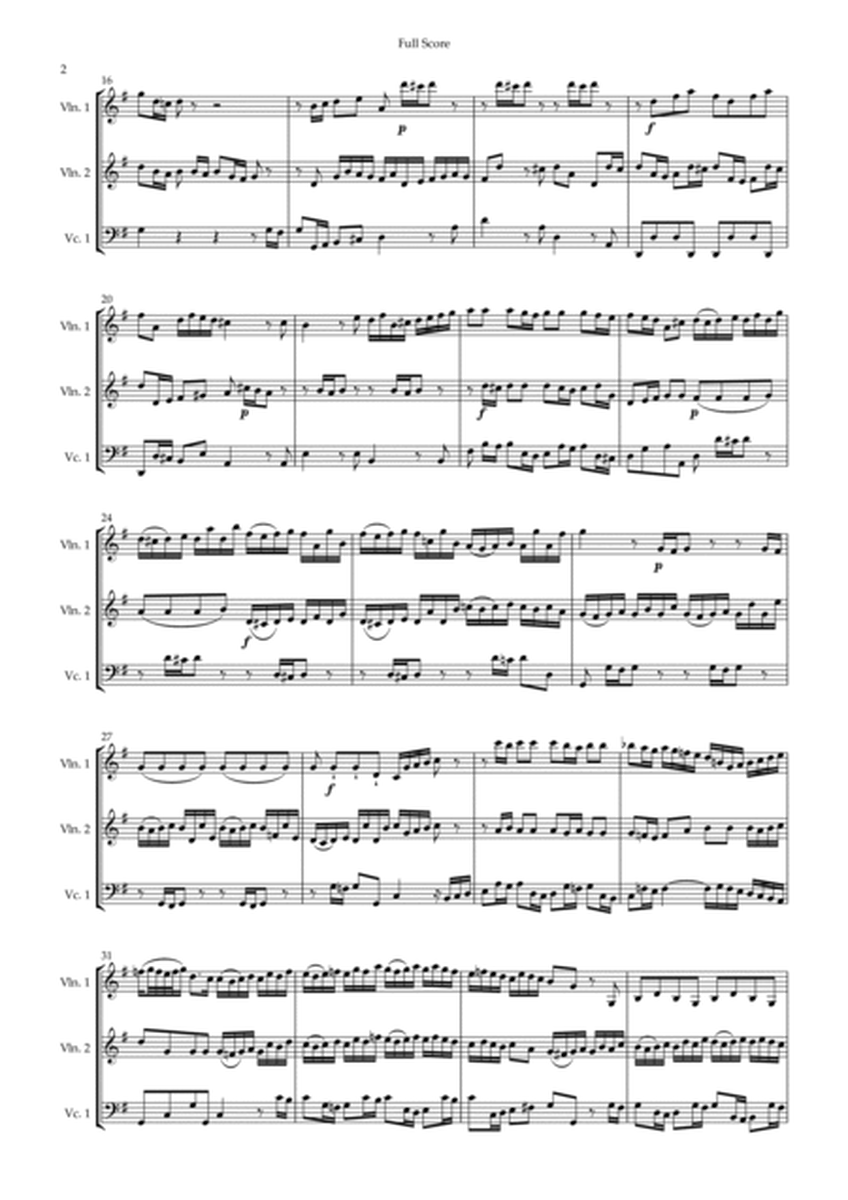Brandenburg Concerto No. 3 in G major, BWV 1048 1st Mov. (J.S. Bach) for String Trio image number null